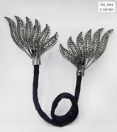 12 Pc Silver Leaf Rhinestone Crystal Deft Bun Maker - Twist French Donut Lazy Hair Curler for Party Hair Styling for Gilrs and Women